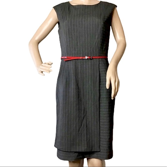 Calvin Klein Dresses & Skirts - Calvin Klein Sleeveless Belted Sheath Gray Dress 4